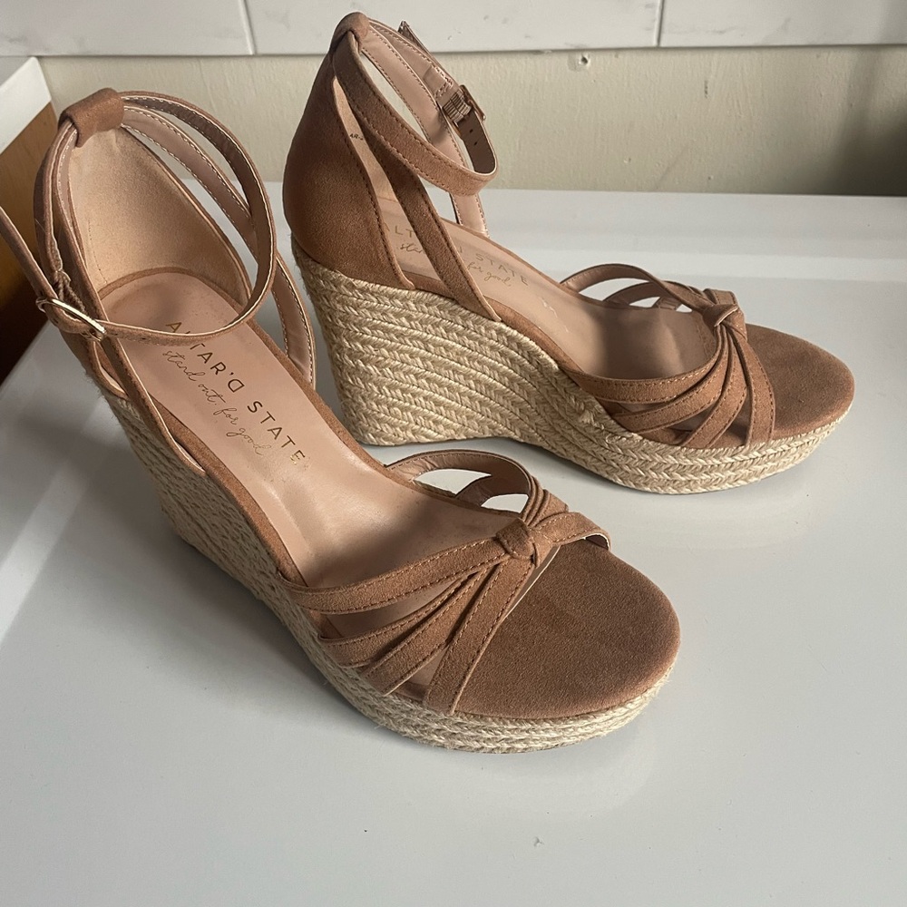 Altar'd State Brown Wedge Sandals